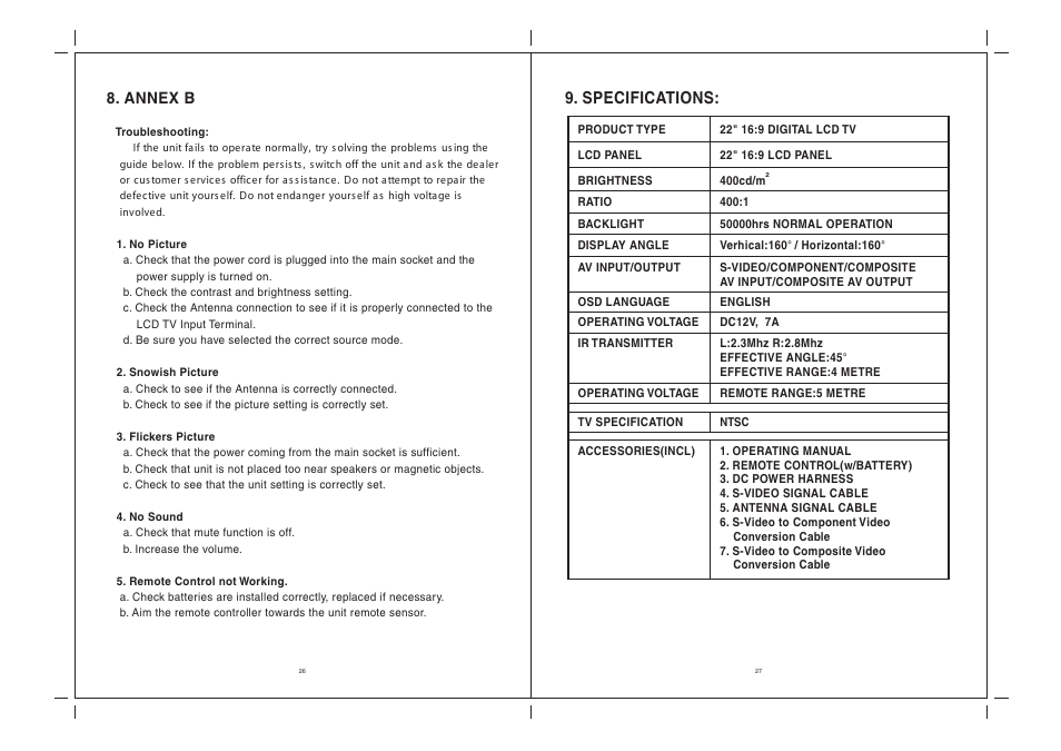 Specifications, Annex b | Jensen Tools JE2269 User Manual | Page 16 / 17