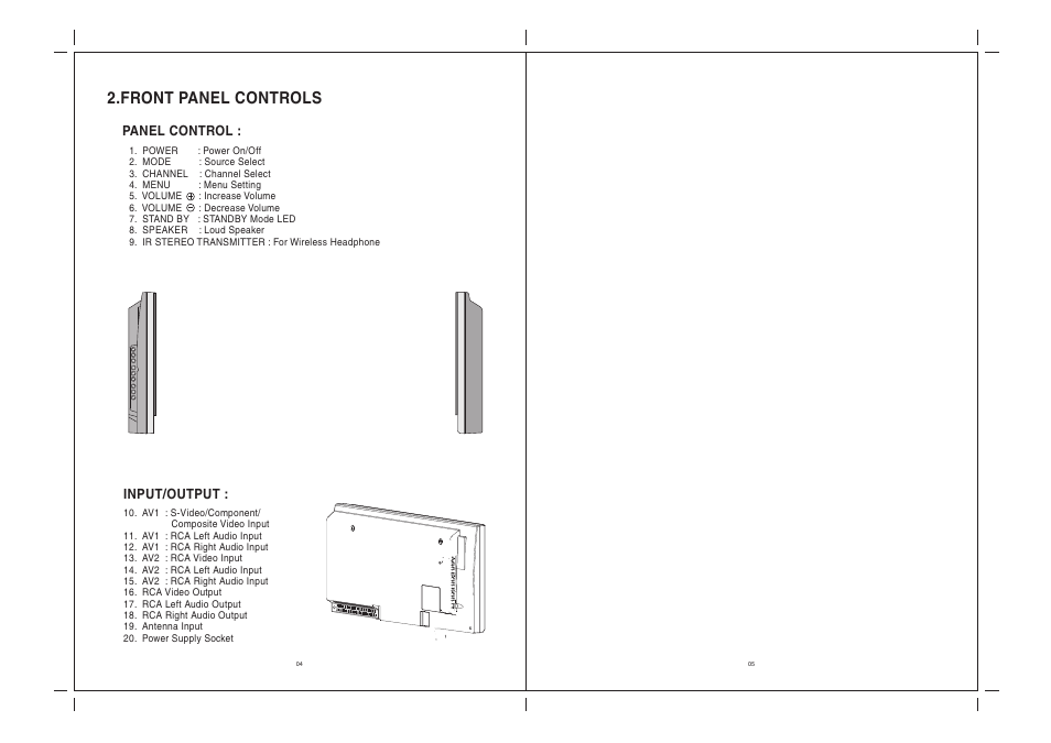 Front panel controls | Jensen Tools JE2269 User Manual | Page 5 / 17