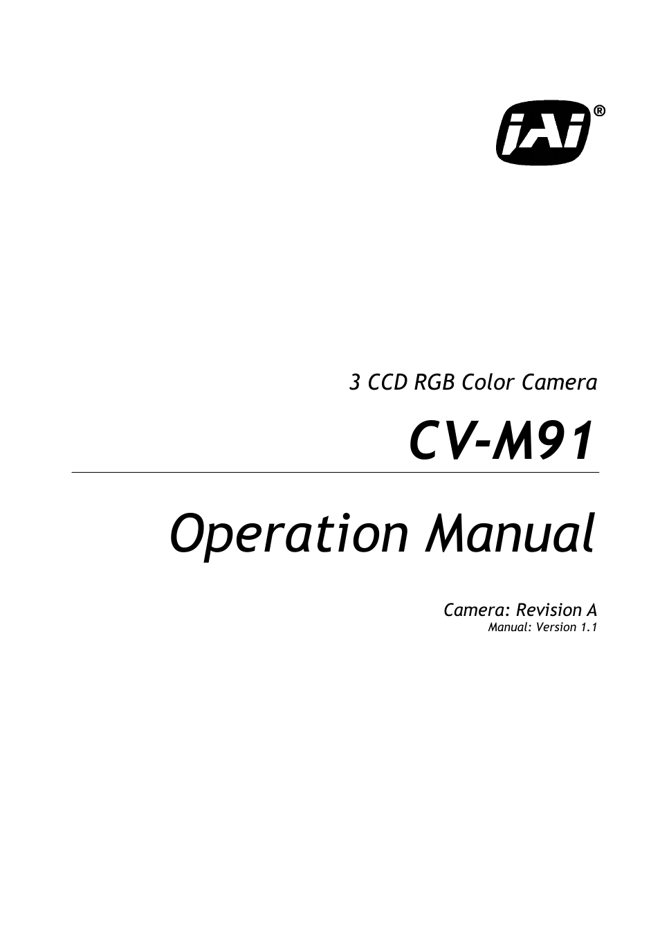 JAI CV-M91 User Manual | 28 pages