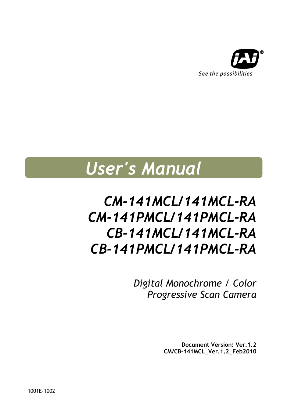 JAI CB-141MCL User Manual | 52 pages