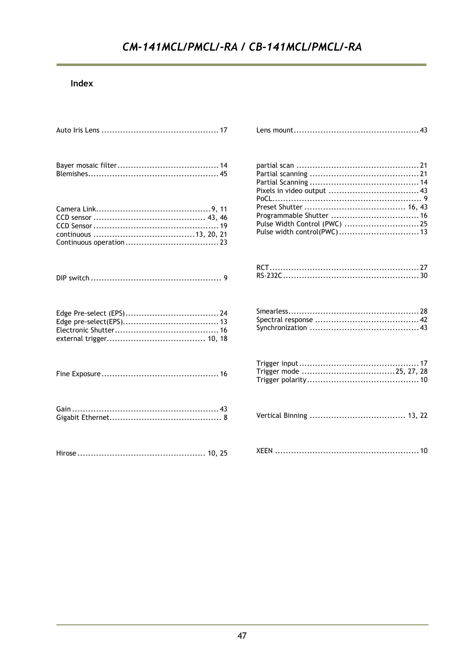 JAI CB-141MCL User Manual | Page 50 / 52