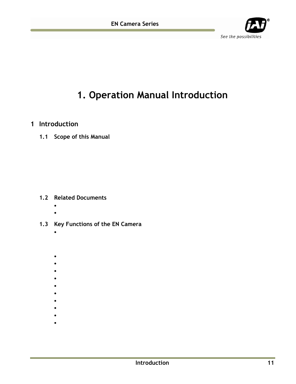 Operation manual introduction, 1 introduction | JAI EN Series Cameras TS(C)-4032EN User Manual | Page 11 / 68