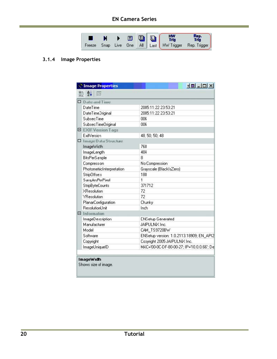 JAI EN Series Cameras TS(C)-4032EN User Manual | Page 20 / 68