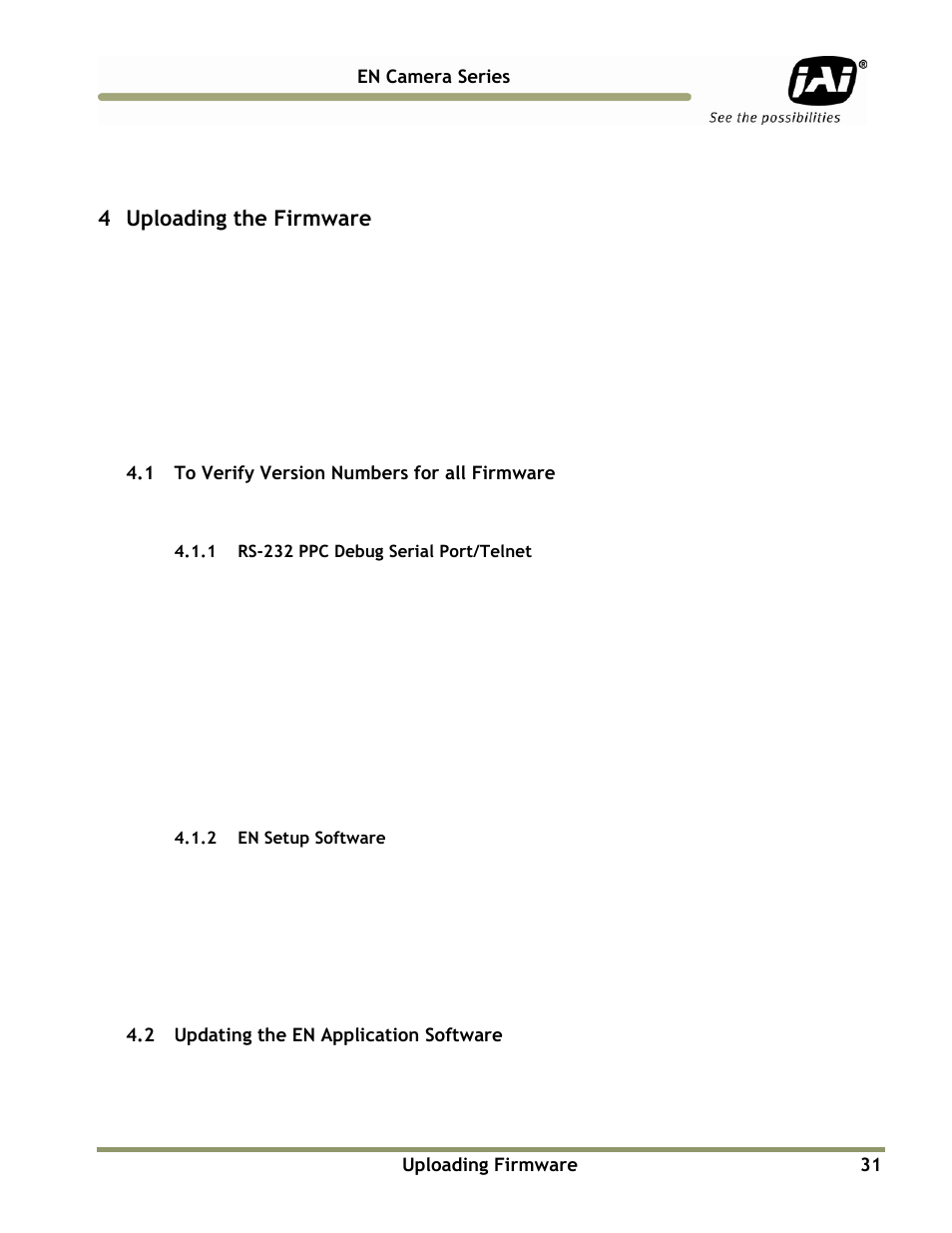 4 uploading the firmware | JAI EN Series Cameras TS(C)-4032EN User Manual | Page 31 / 68