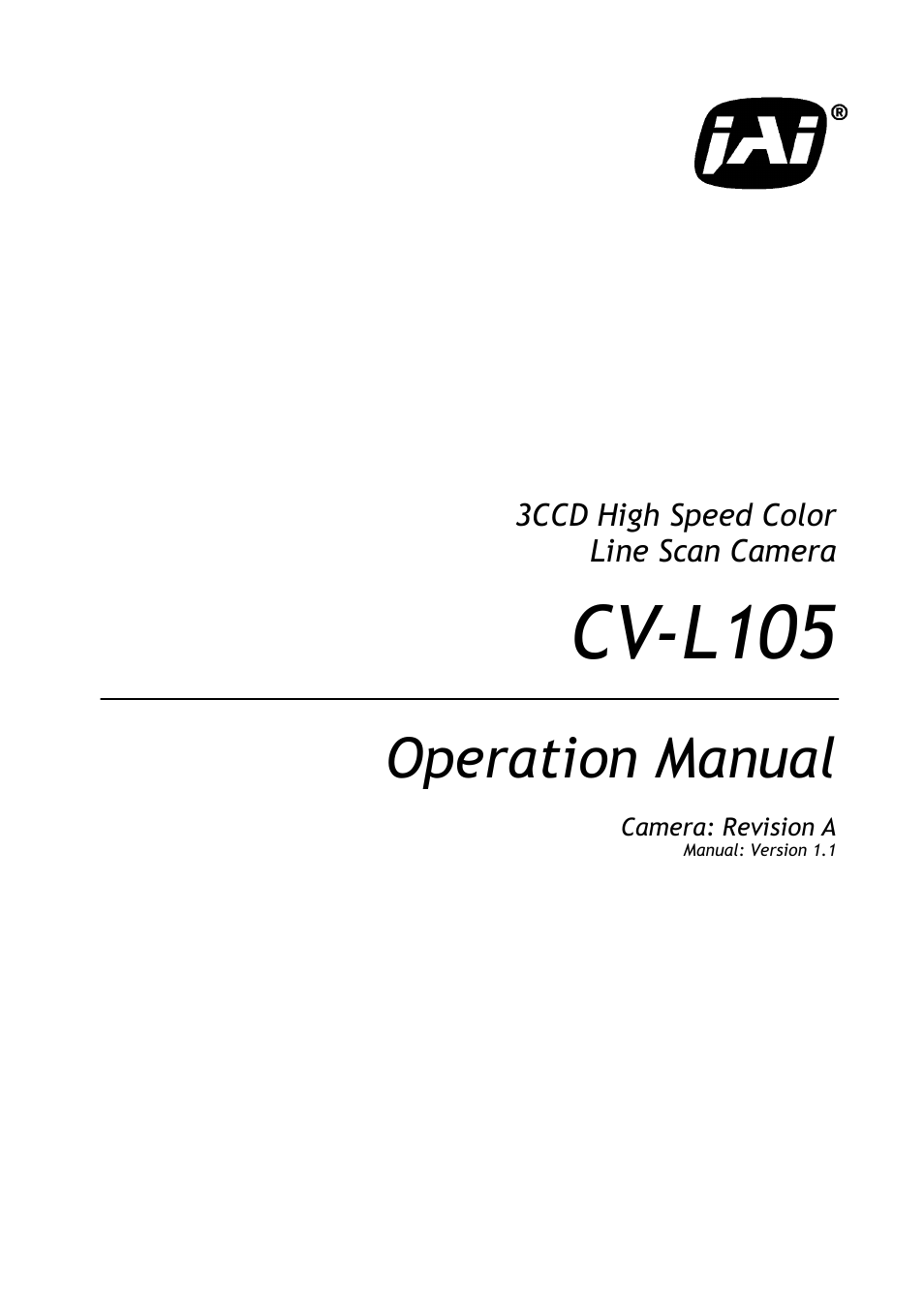 JAI CV-L105 User Manual | 22 pages