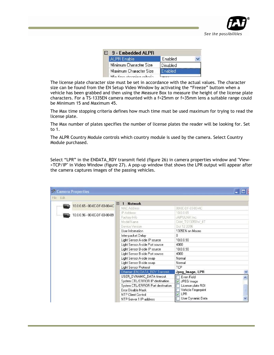 2 ensetup image and lpr output capture mode | JAI IIT Camera Systems VIS-CAM 400 User Manual | Page 29 / 44