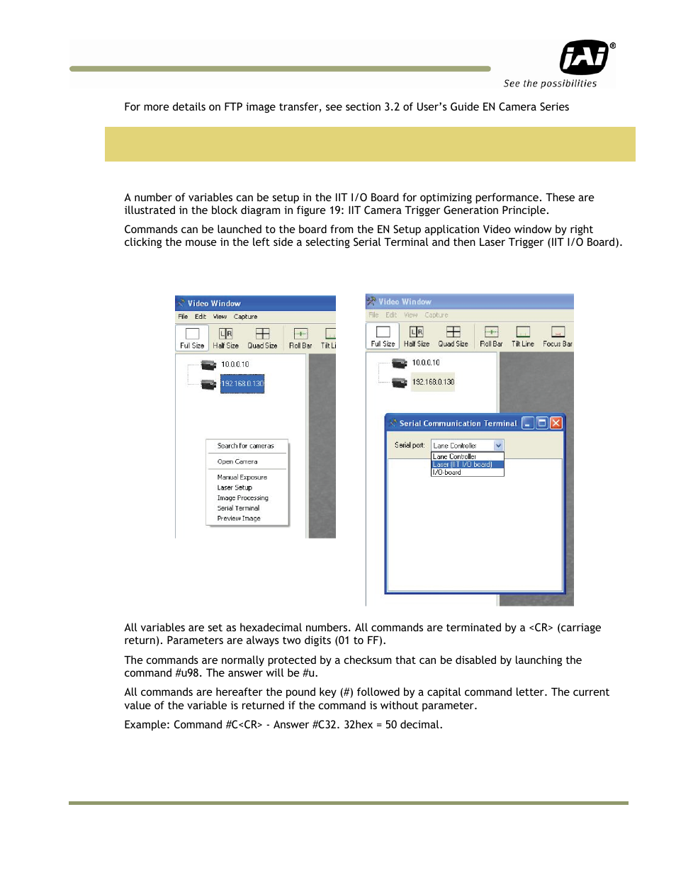 JAI IIT Camera Systems VIS-CAM 400 User Manual | Page 31 / 44