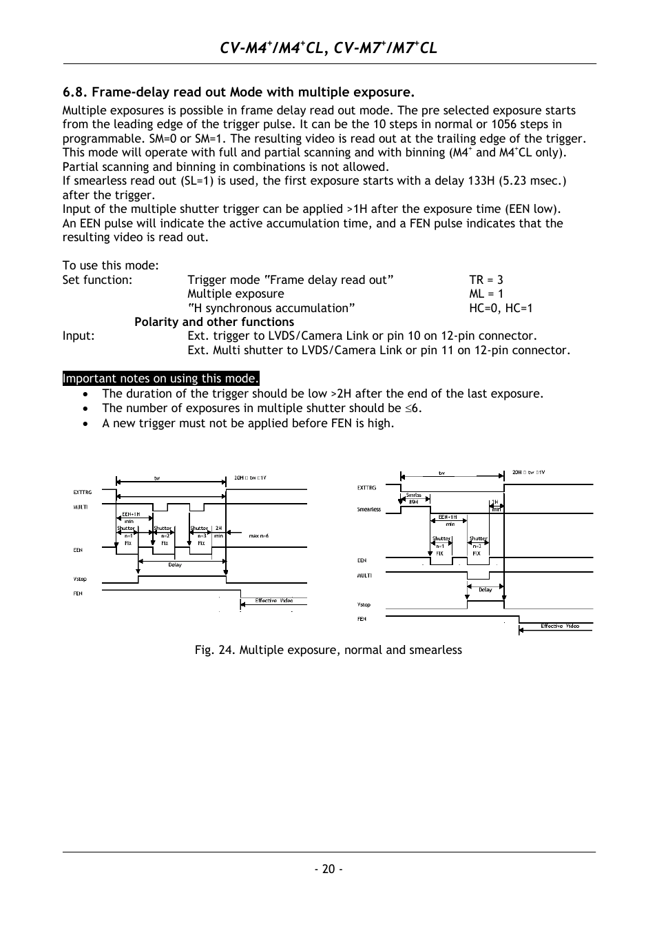 Frame-delay read out mode with multiple exposure, Cv-m4, Cl, cv-m7 | JAI M4+ CL User Manual | Page 21 / 31