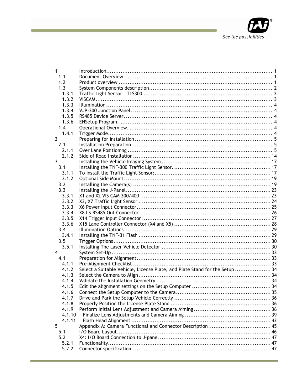 JAI VIS-CAM System TS-1327EN User Manual | Page 5 / 112