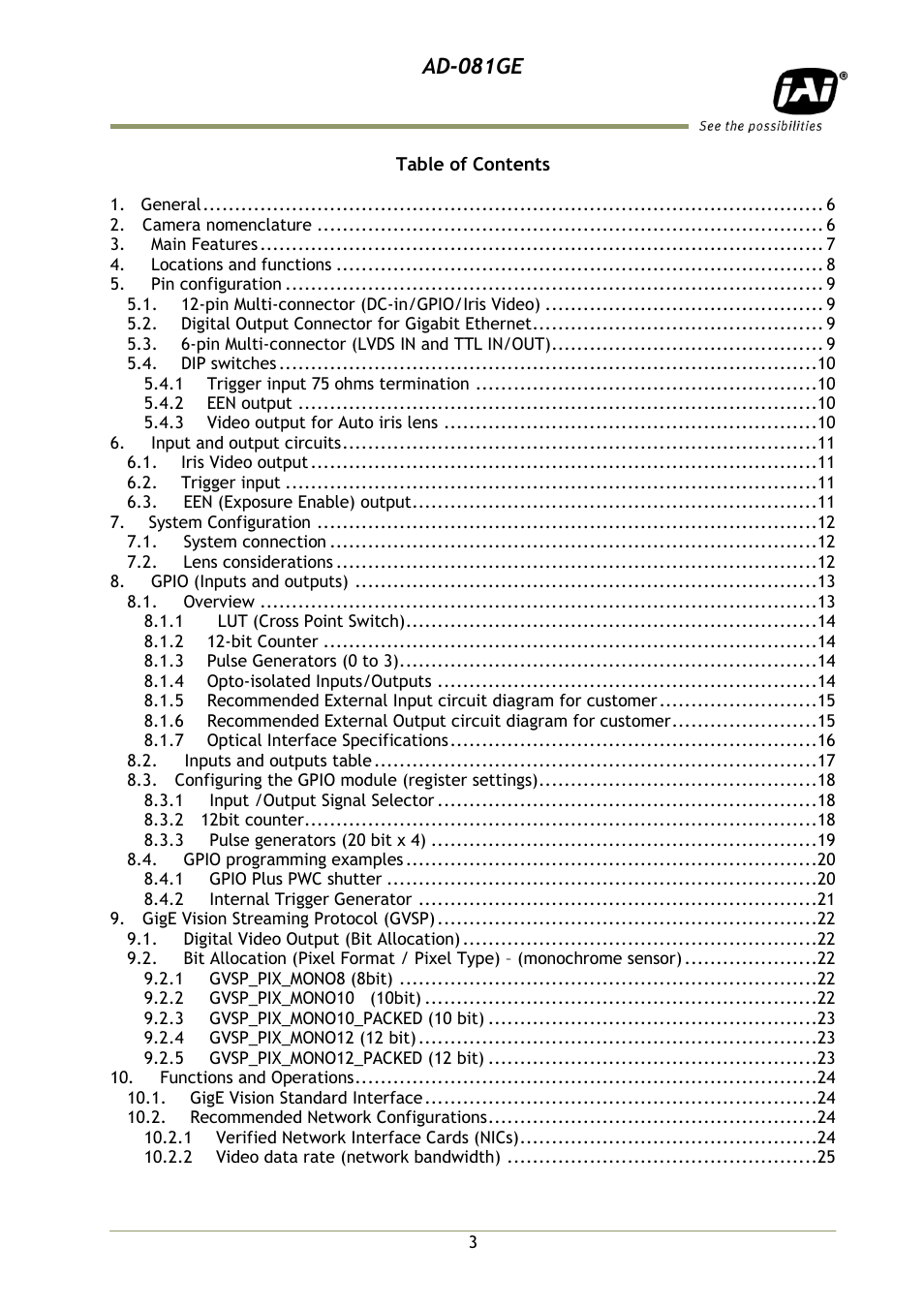 Ad-081ge | JAI AD-081GE User Manual | Page 4 / 82