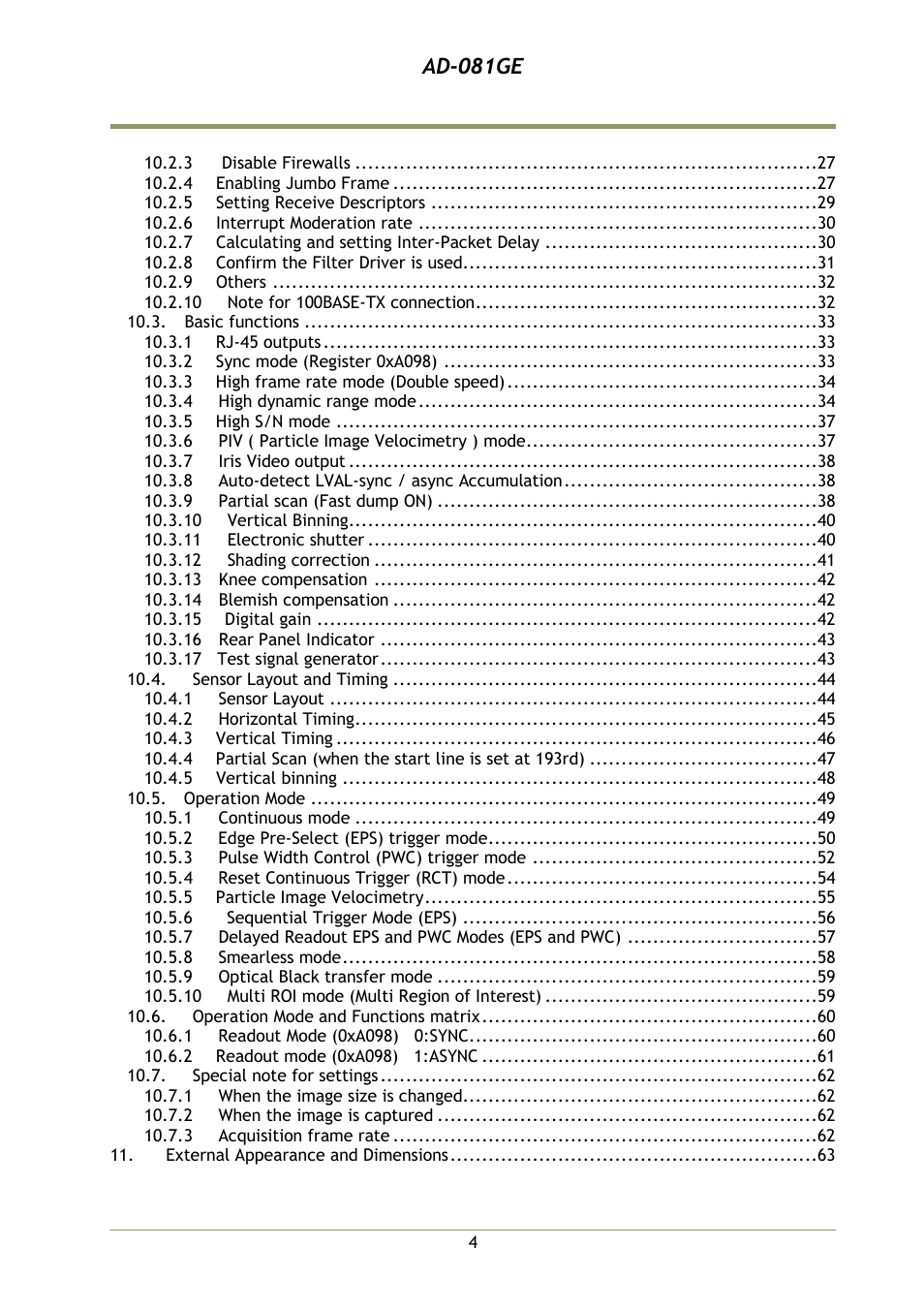 Ad-081ge | JAI AD-081GE User Manual | Page 5 / 82
