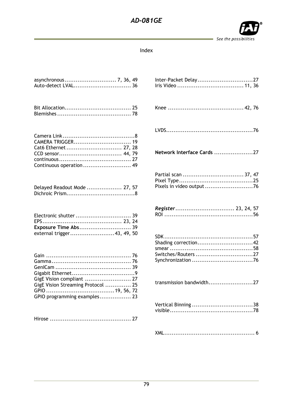 JAI AD-081GE User Manual | Page 80 / 82