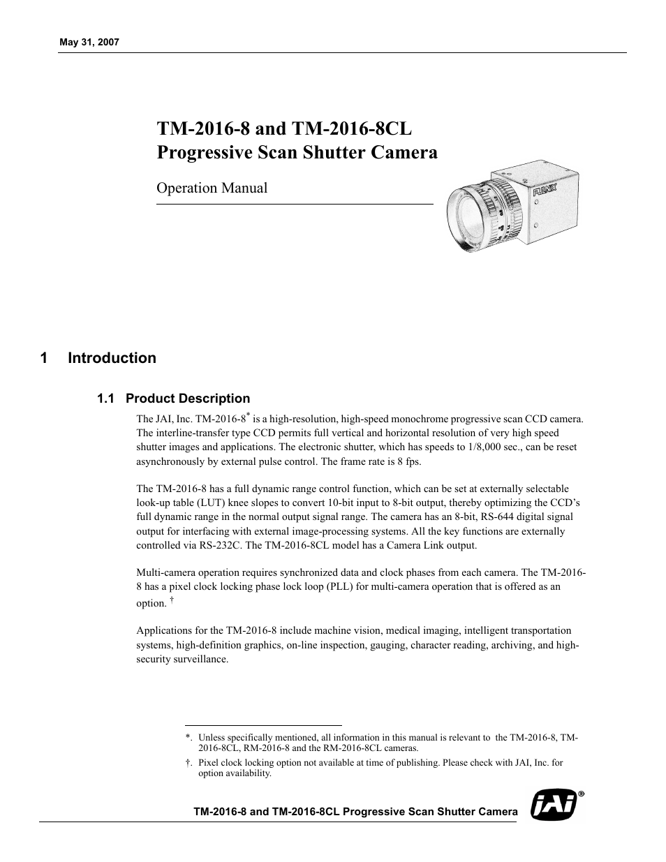 JAI TM-2016-8/8CL User Manual | Page 11 / 44
