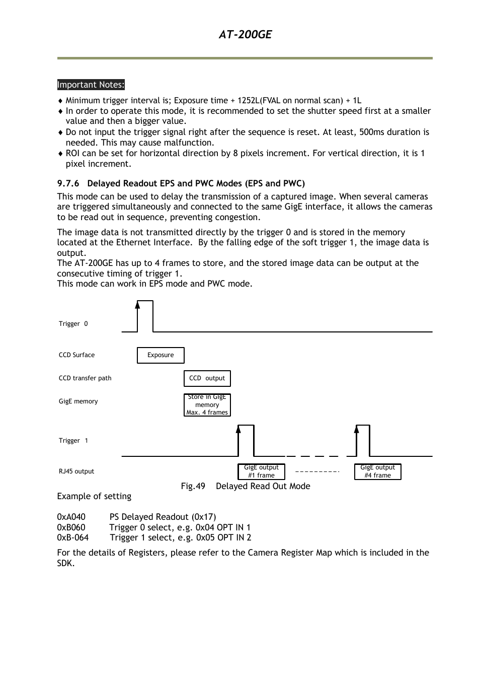 6 delayed readout eps and pwc mode, At-200ge | JAI AT-200GE User Manual | Page 49 / 71