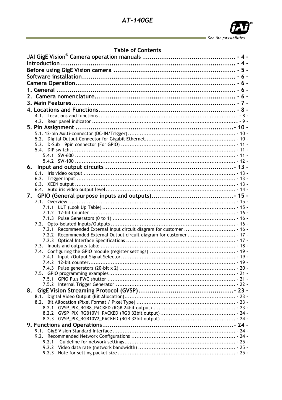 At-140ge | JAI AT-140GE User Manual | Page 4 / 71