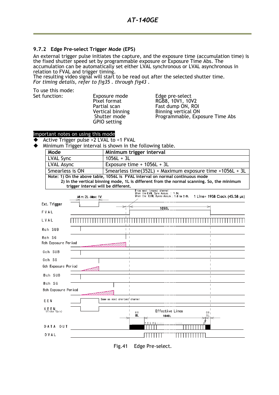 2 edge pre-select trigger mode (ep, At-140ge | JAI AT-140GE User Manual | Page 43 / 71