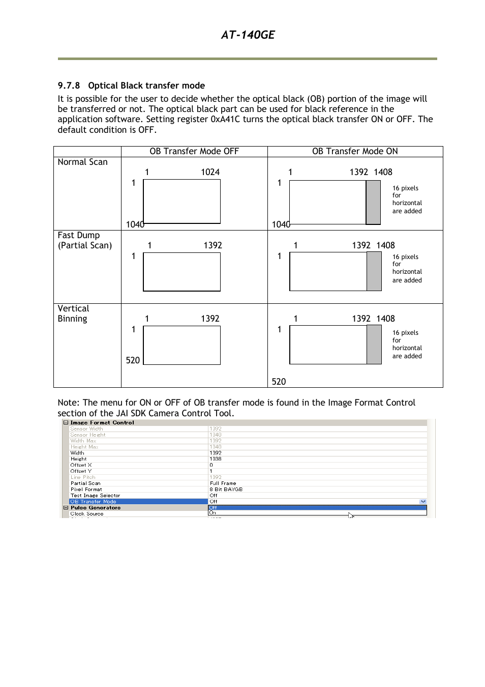 8 optical black transfer mode, At-140ge | JAI AT-140GE User Manual | Page 51 / 71