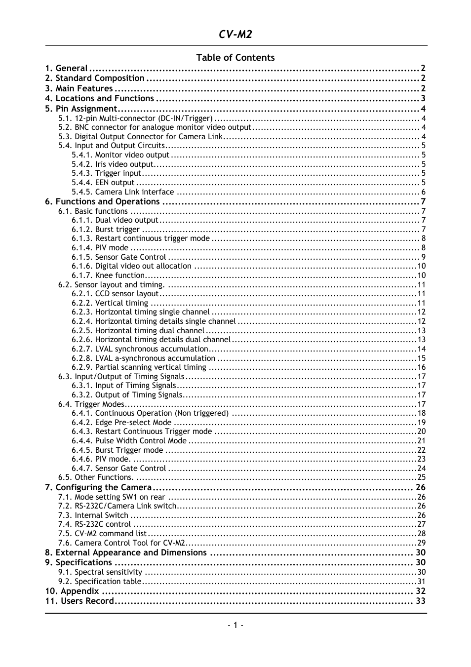 Cv-m2 | JAI CV-M2 User Manual | Page 2 / 35