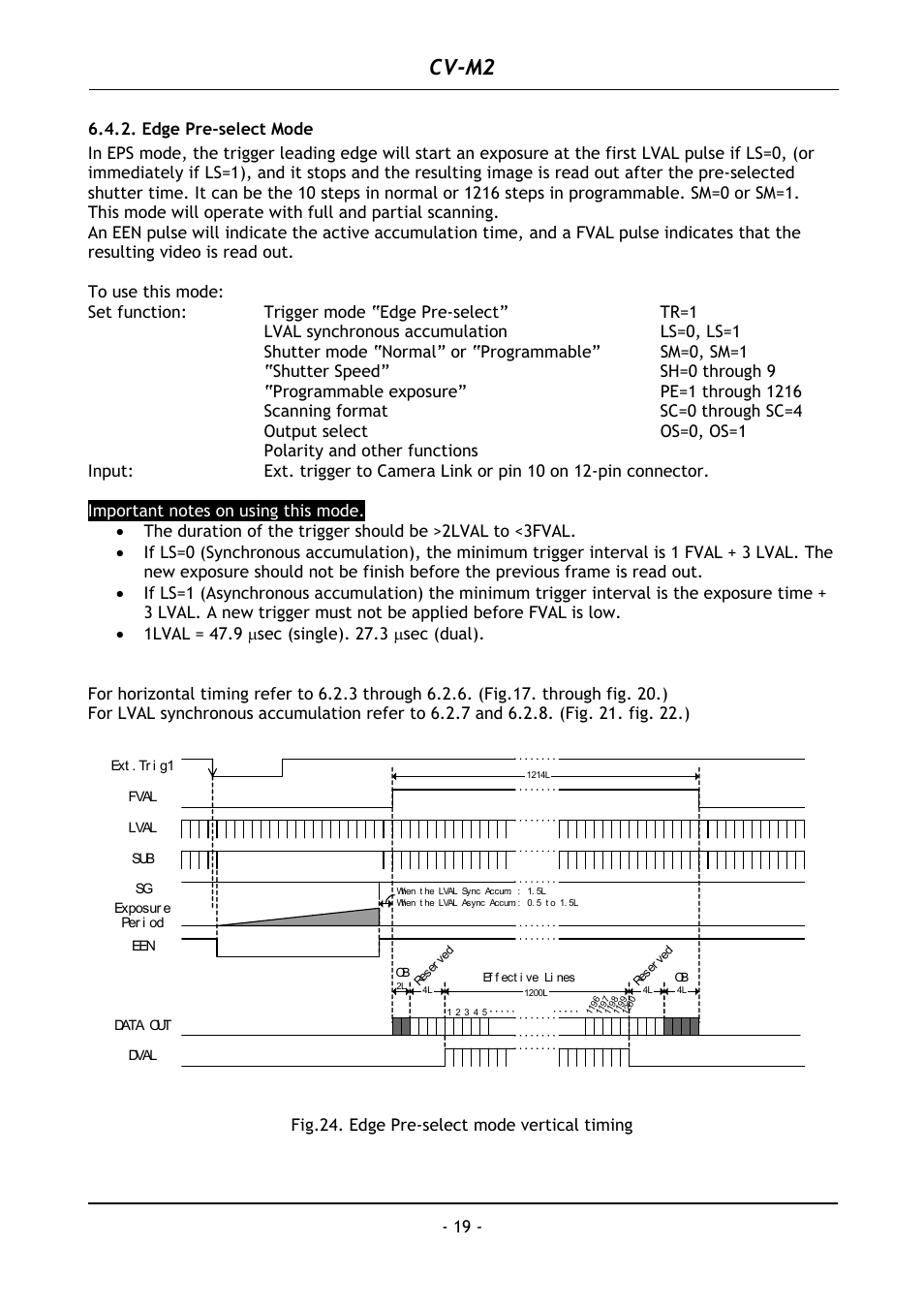 Edge pre-select mode, Cv-m2 | JAI CV-M2 User Manual | Page 20 / 35