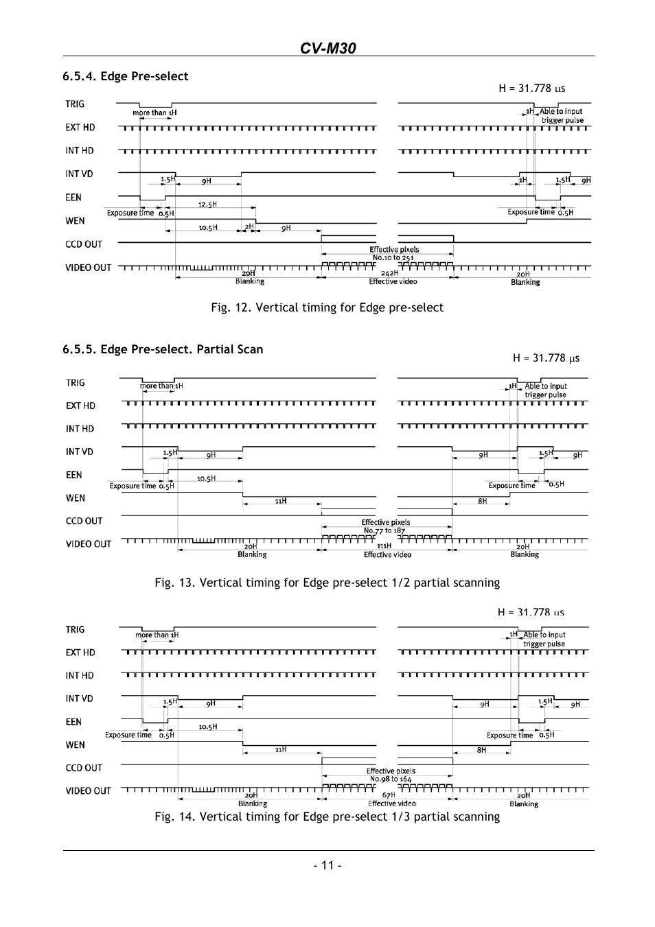 Edge pre-select, Edge pre-select. partial scan, Cv-m30 | JAI CV-M30 User Manual | Page 12 / 21