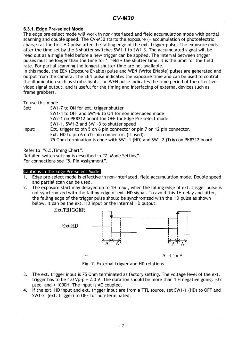 Edge pre-select mode, Cv-m30 | JAI CV-M30 User Manual | Page 8 / 21