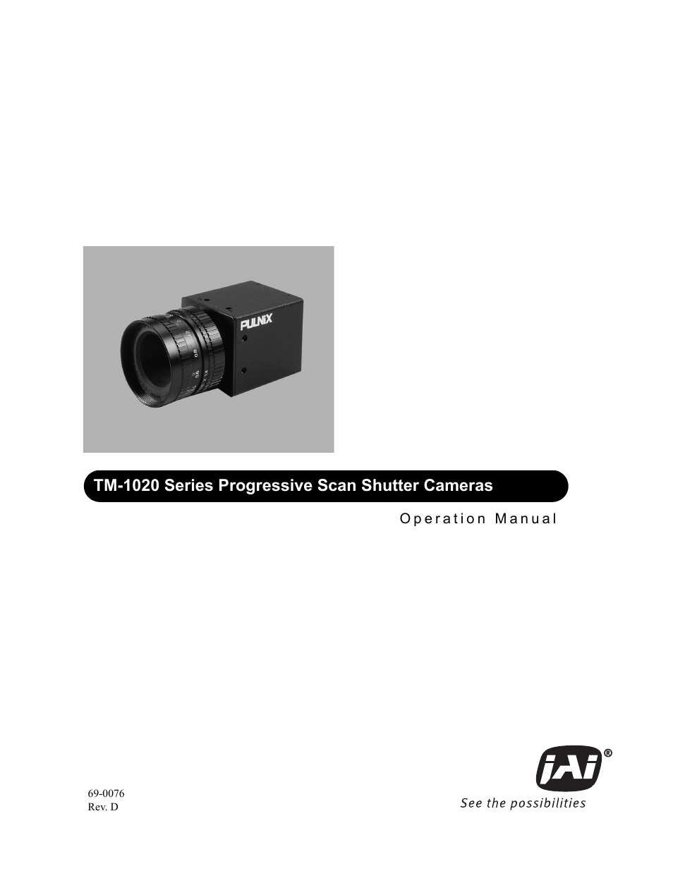 JAI TM-1020 User Manual | 52 pages