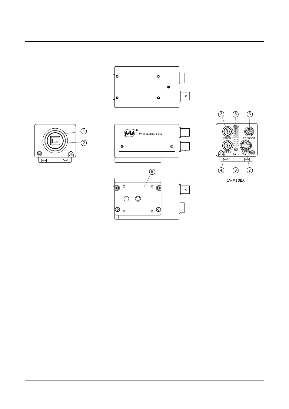 Locations and functions, Cv-m10bx/cv-m10rs | JAI CV-M10 User Manual | Page 5 / 24