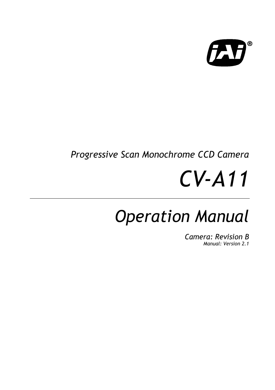 JAI CV-A11 User Manual | 25 pages