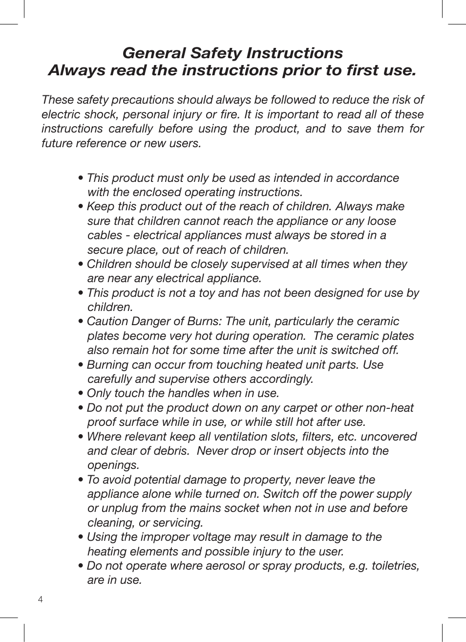 John Mills PRO CERAMIC STRAIGHTENERS User Manual | Page 4 / 12