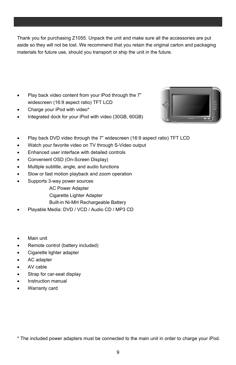 Getting started | Jwin Z1055 User Manual | Page 10 / 36