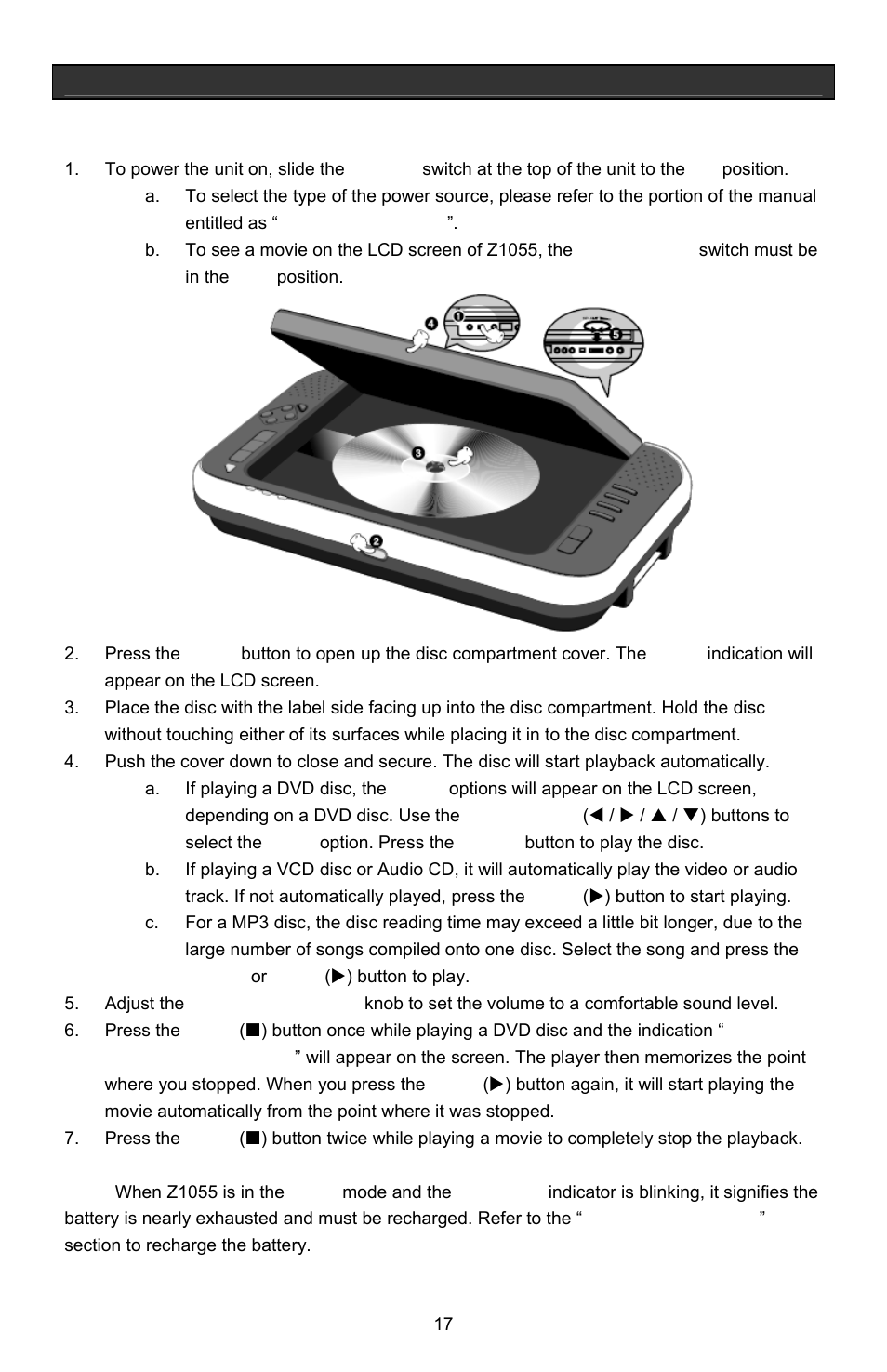 Basic operation, Playing dvd / vcd / audio cd / mp3 cd | Jwin Z1055 User Manual | Page 18 / 36