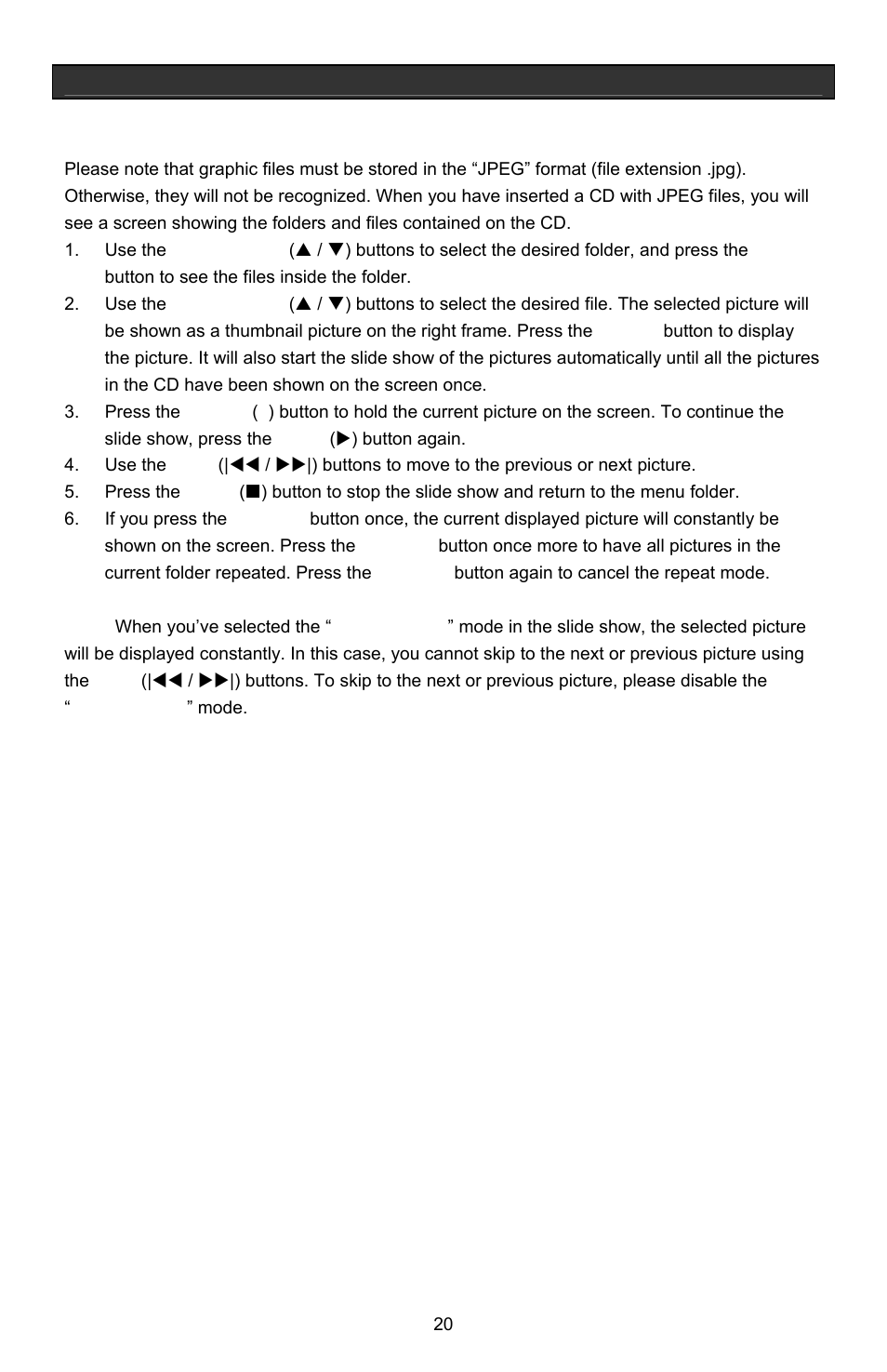 Basic operation, Playing a jpeg cd | Jwin Z1055 User Manual | Page 21 / 36