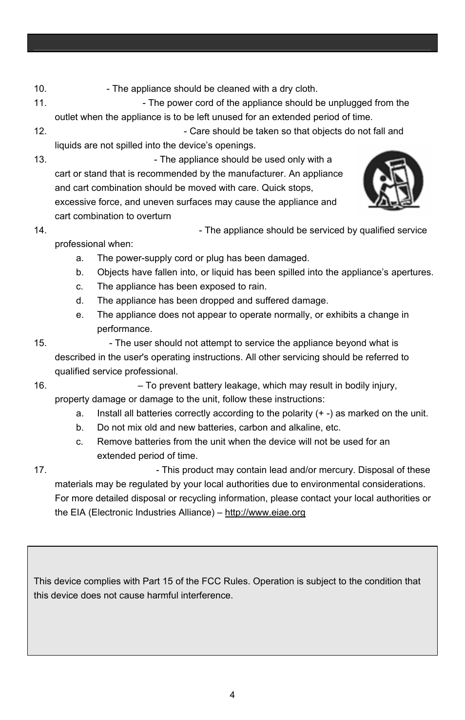 User safety guide, Important safety instructions – continued | Jwin Z1055 User Manual | Page 5 / 36