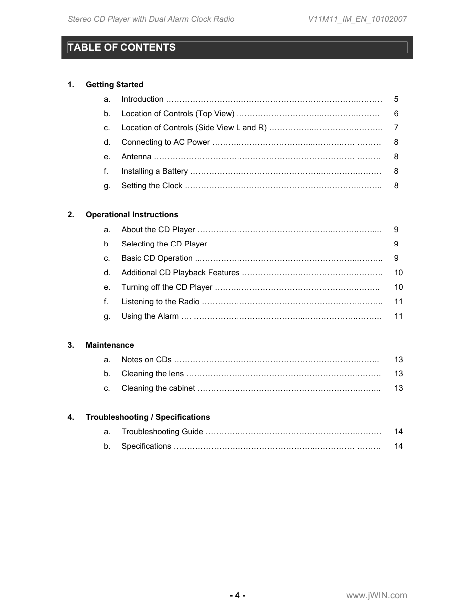 Jwin JL-CD815 User Manual | Page 5 / 16