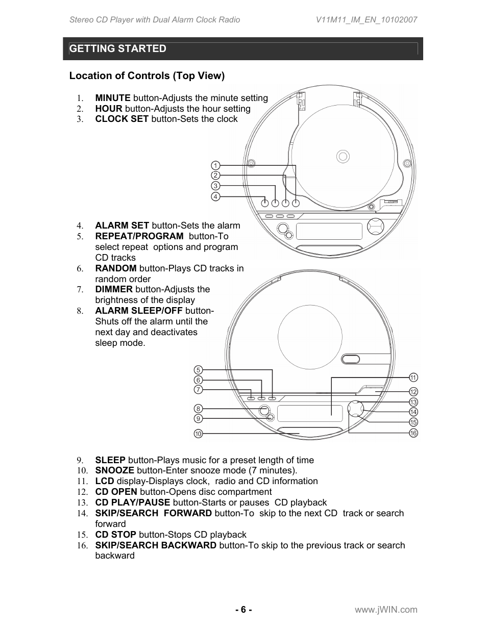 Jwin JL-CD815 User Manual | Page 7 / 16