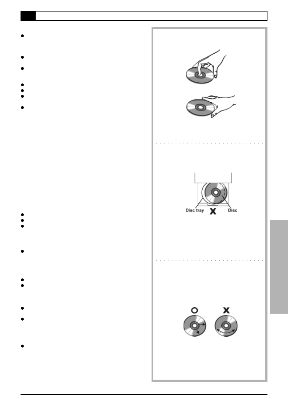 5 for y our reference, 2 disc handling and maintenance, Handling precautions | Maintenance, A) (b), If the surface is soiled (c), Improper disc storage, Playable disc format, Recordable disc format, Be careful not to drop or bend the disc | Jwin JD-VD903 User Manual | Page 38 / 39
