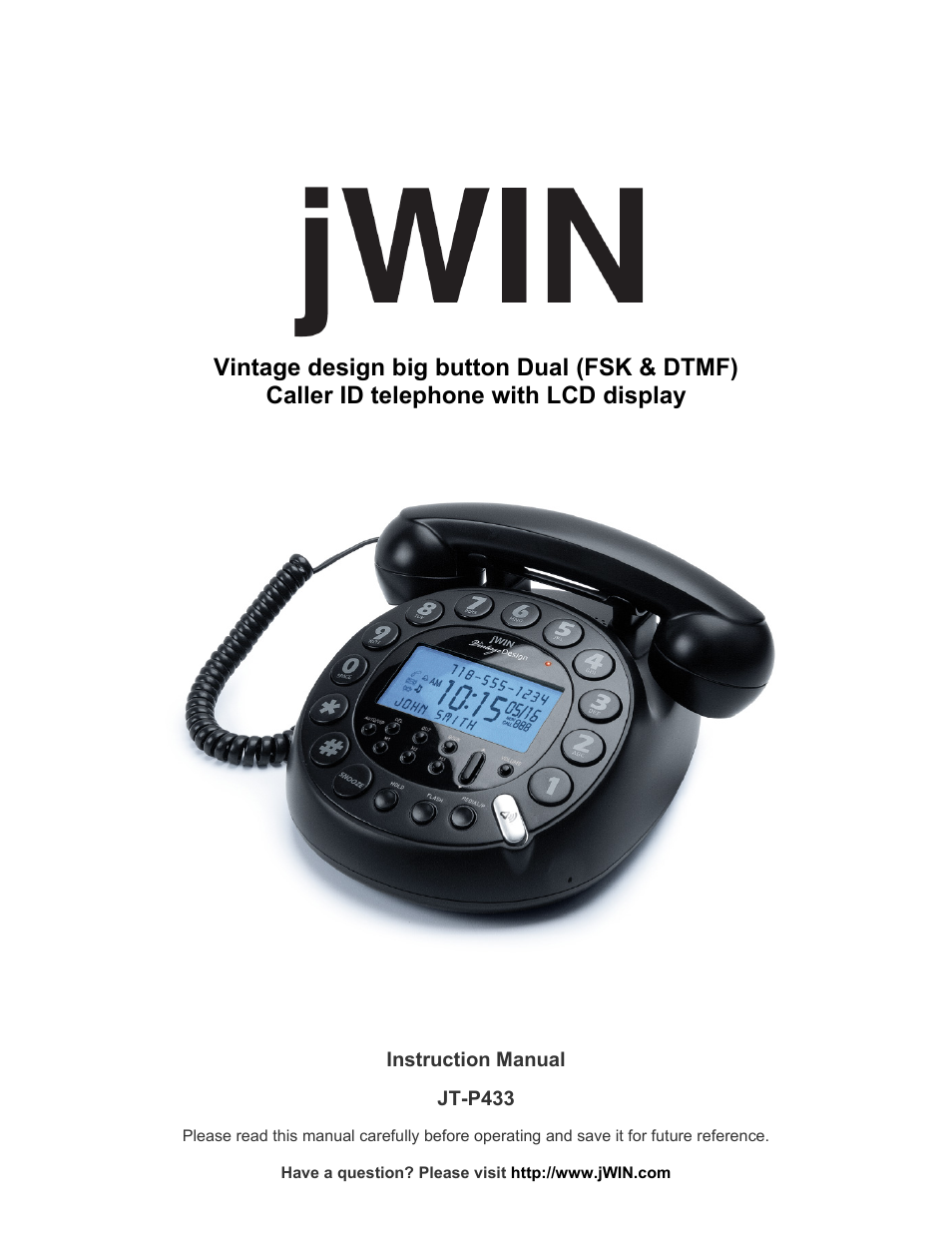 Jwin JT-P433 User Manual | 20 pages