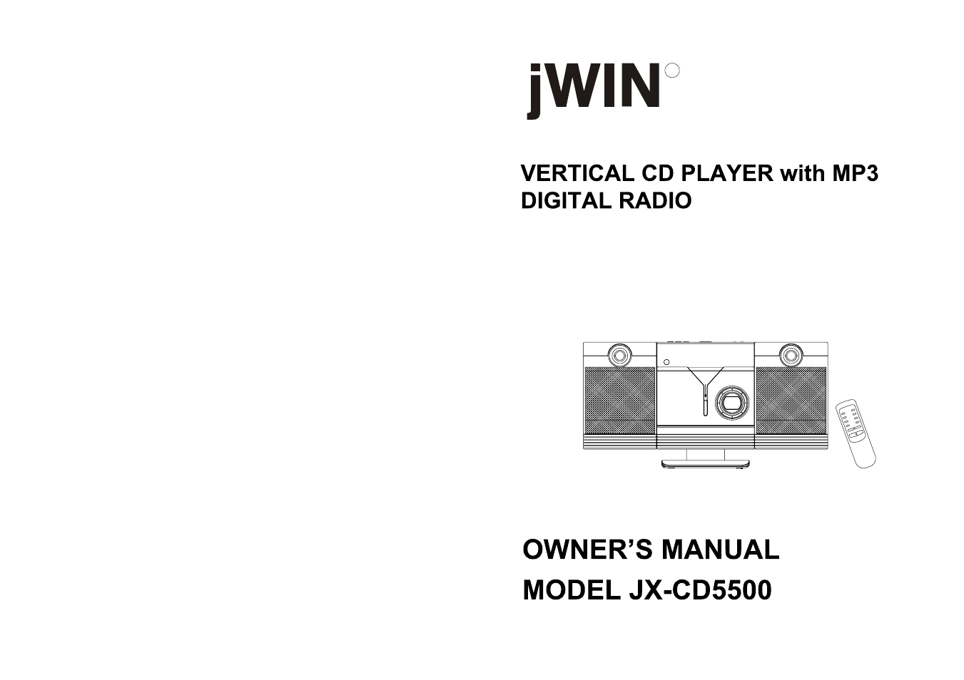 Jwin JX-CD5500 User Manual | 9 pages