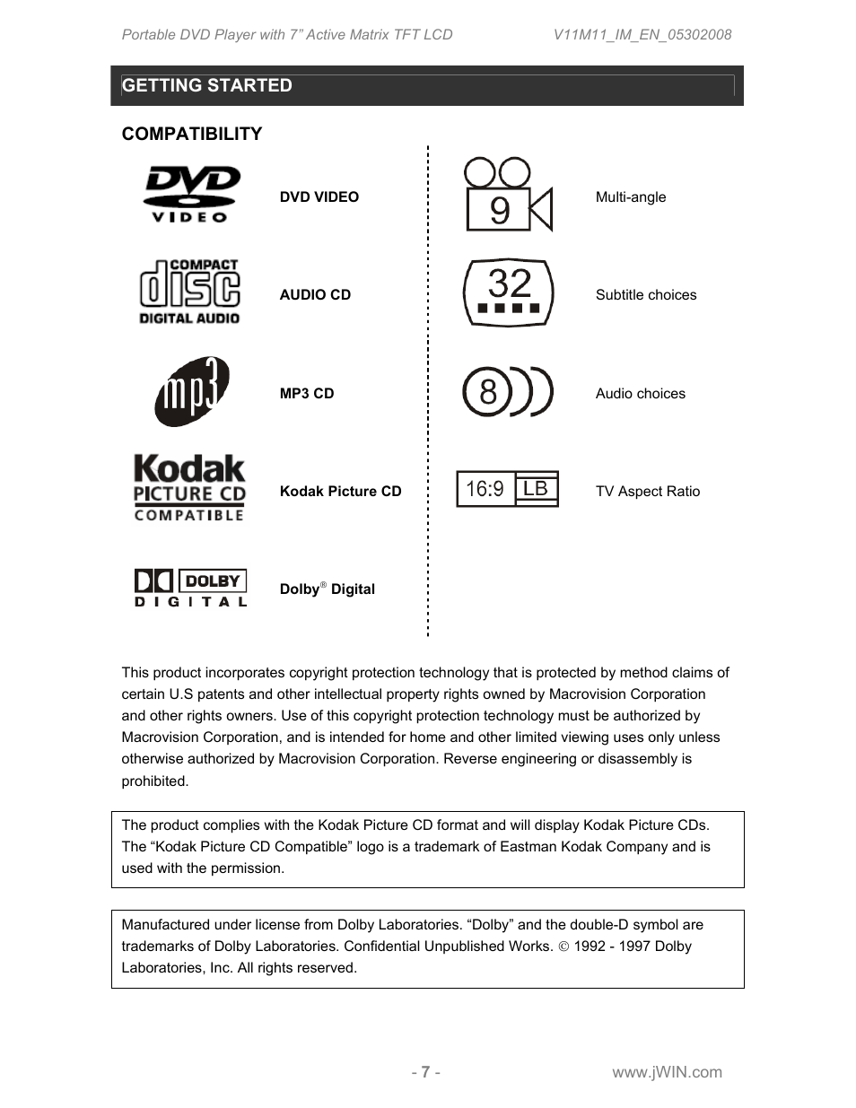 Jwin JDVD760 User Manual | Page 9 / 24