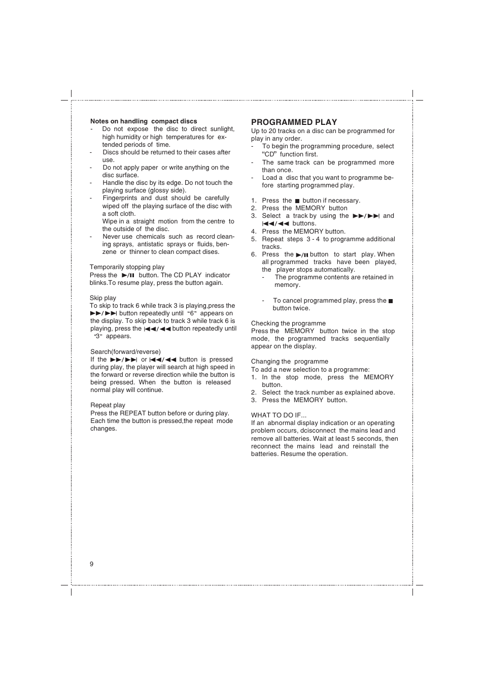Programmed play | Jwin JX-43000D User Manual | Page 10 / 18