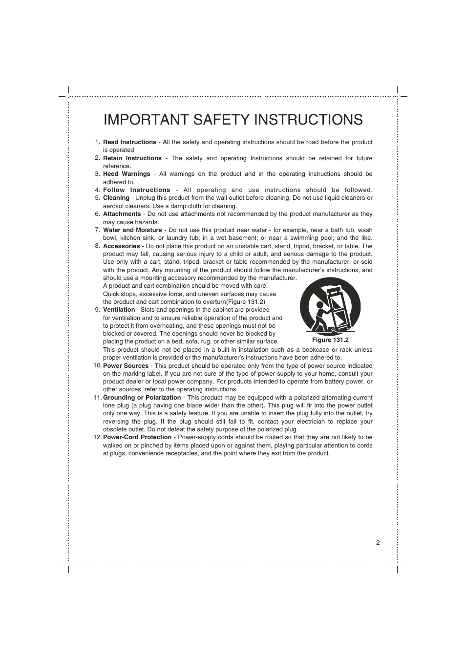 Important safety instructions | Jwin JX-43000D User Manual | Page 3 / 18