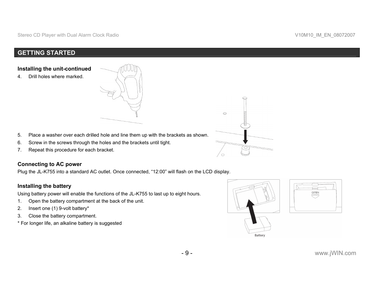 Jwin JL-K755 User Manual | Page 10 / 20