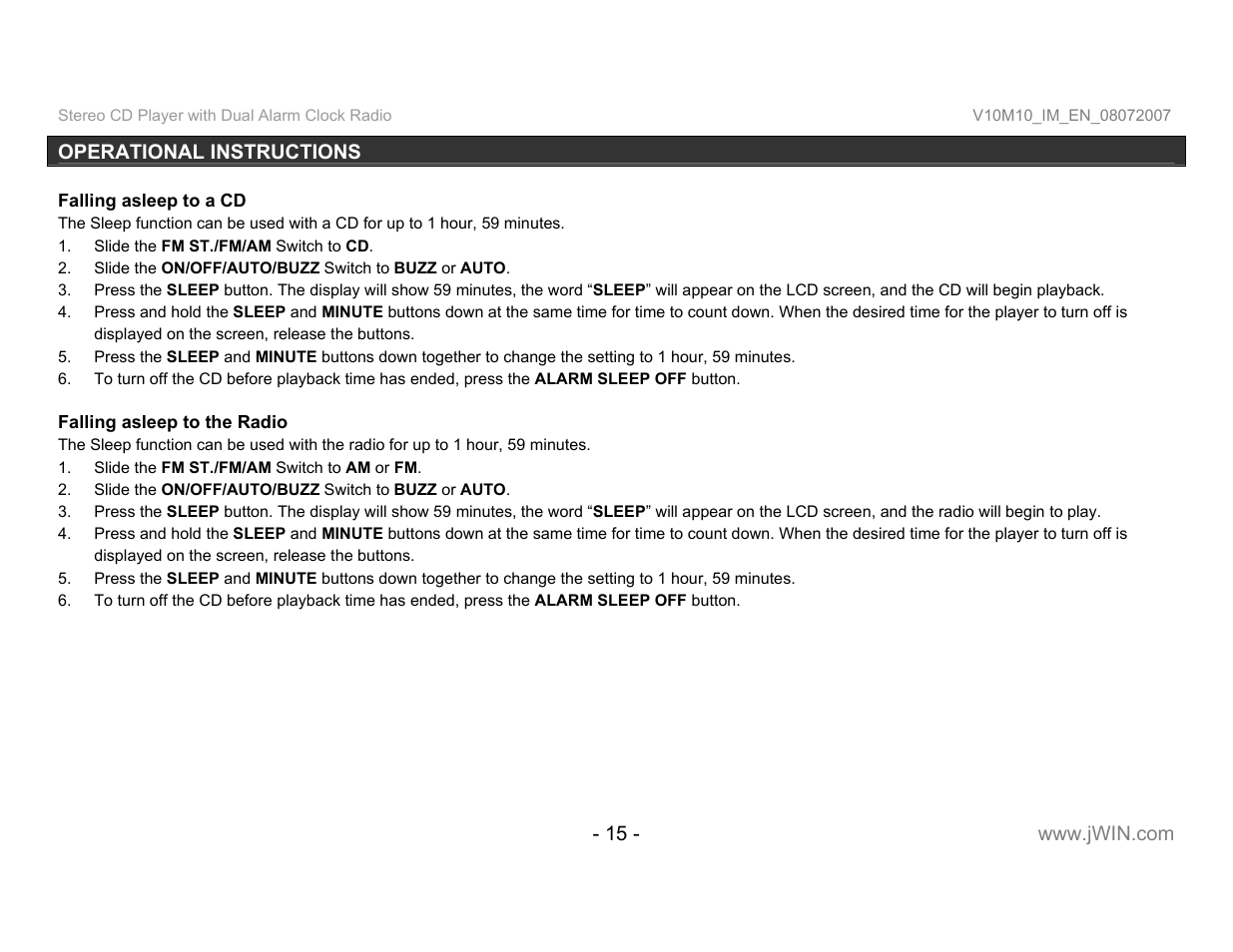 Jwin JL-K755 User Manual | Page 16 / 20