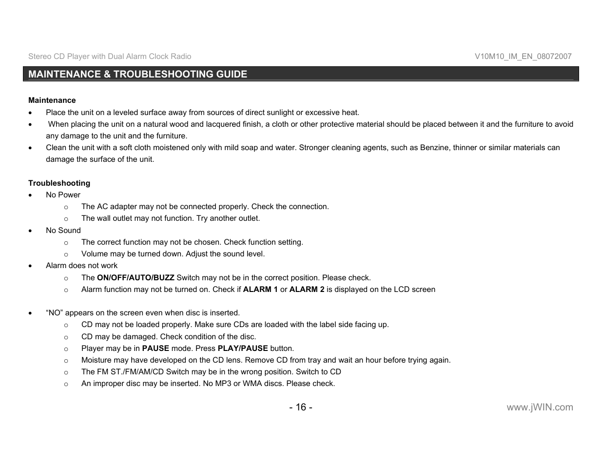 Jwin JL-K755 User Manual | Page 17 / 20