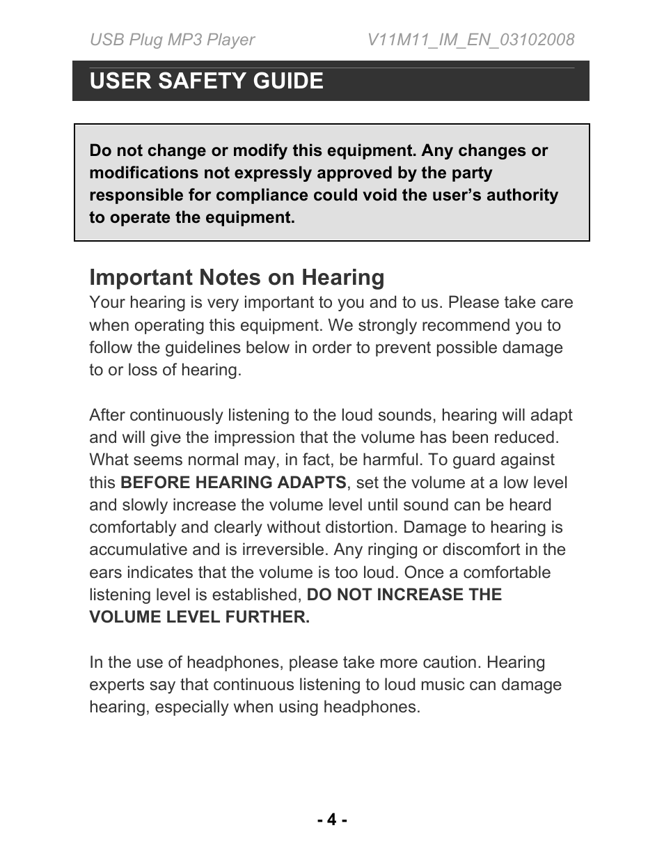 User safety guide | Jwin JX-MP134 User Manual | Page 5 / 14