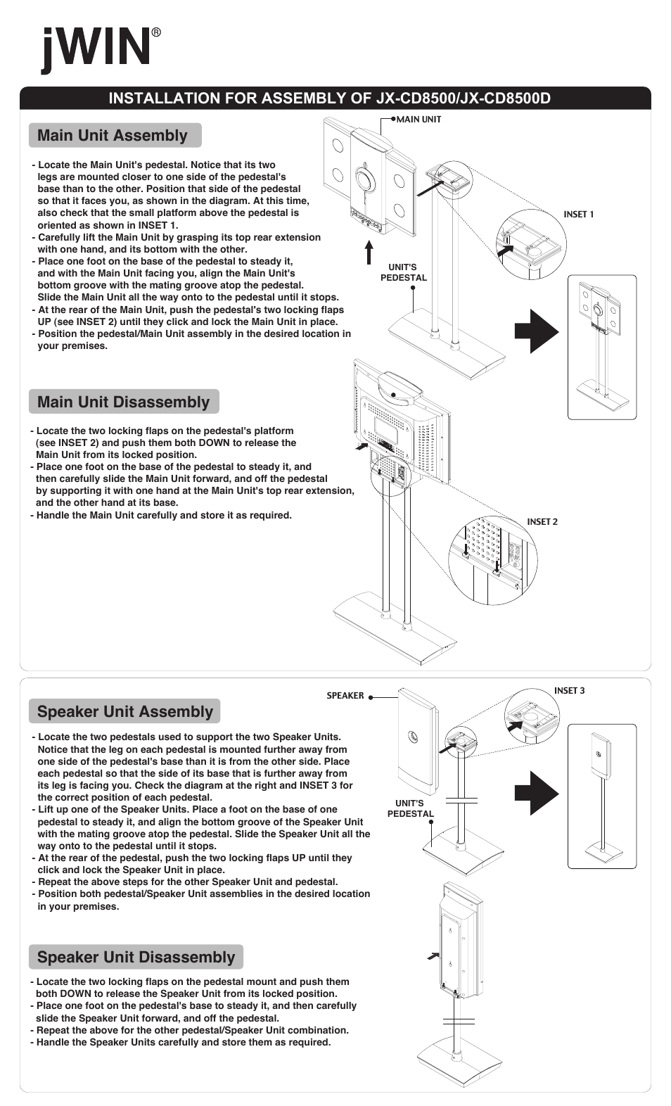 Jwin JX CD8500 User Manual | 1 page