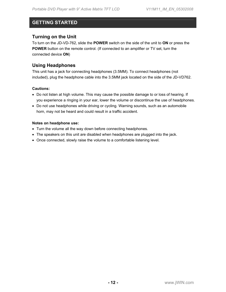 Jwin JD-VD762 User Manual | Page 14 / 24