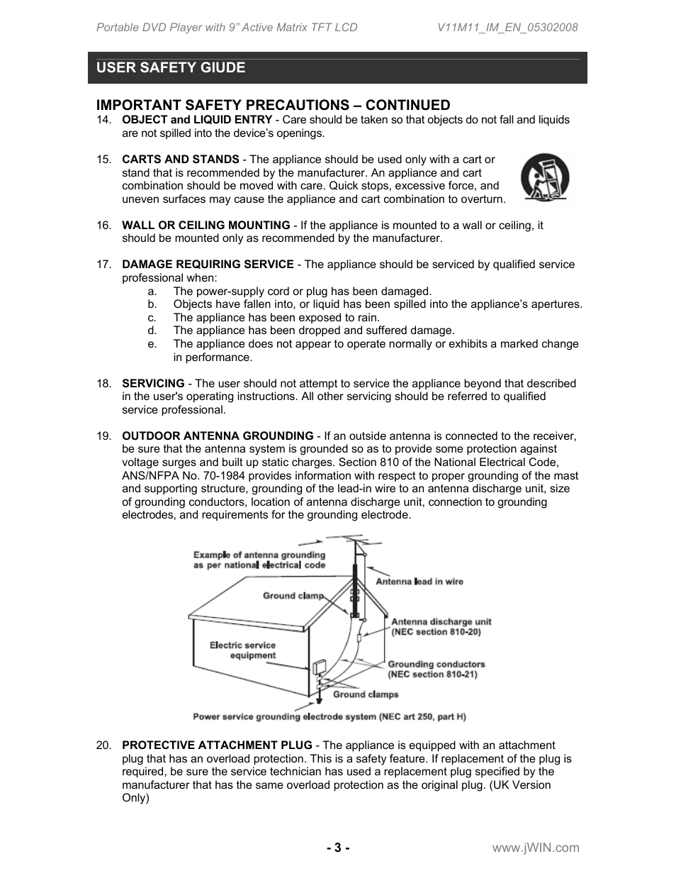 Jwin JD-VD762 User Manual | Page 5 / 24