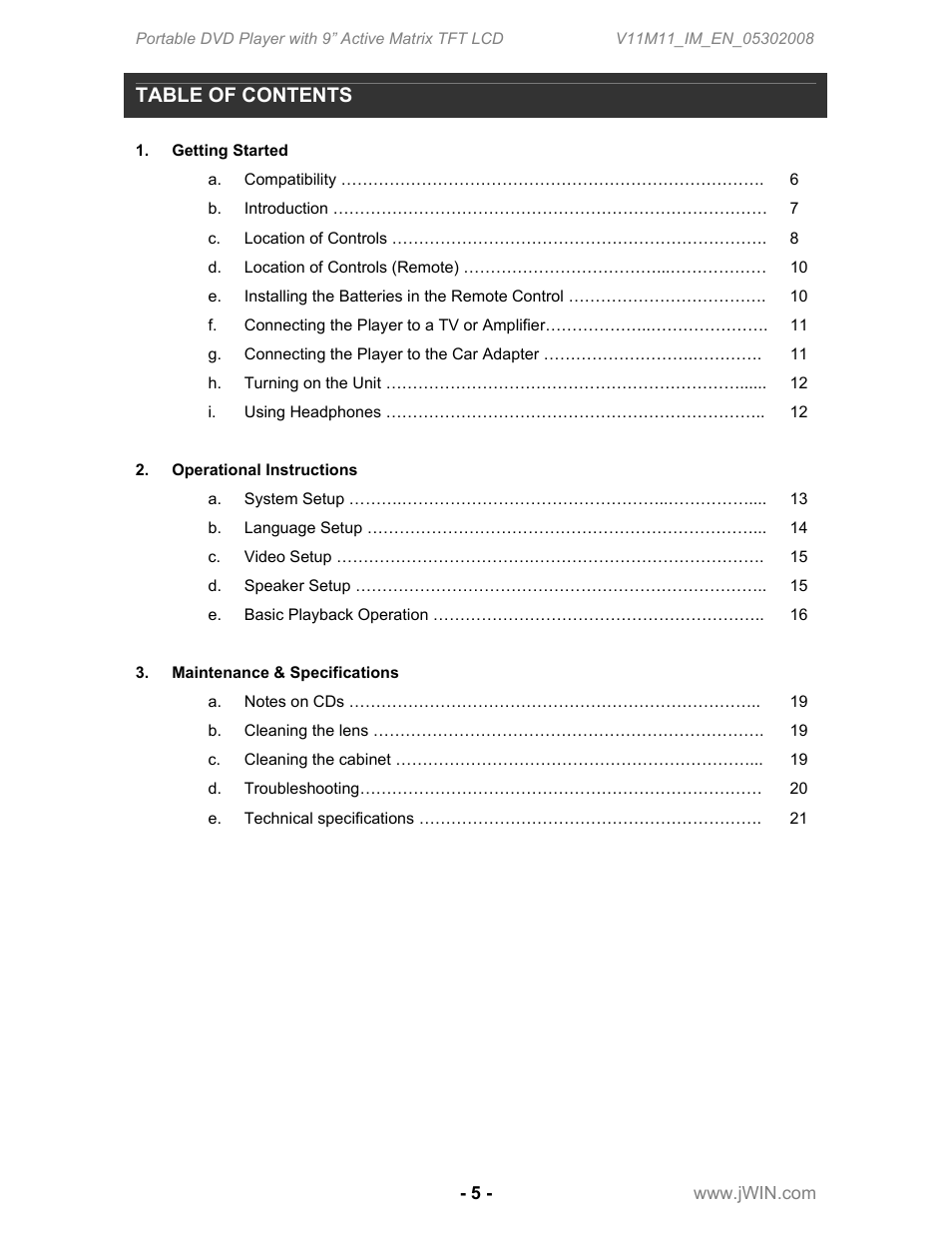 Jwin JD-VD762 User Manual | Page 7 / 24