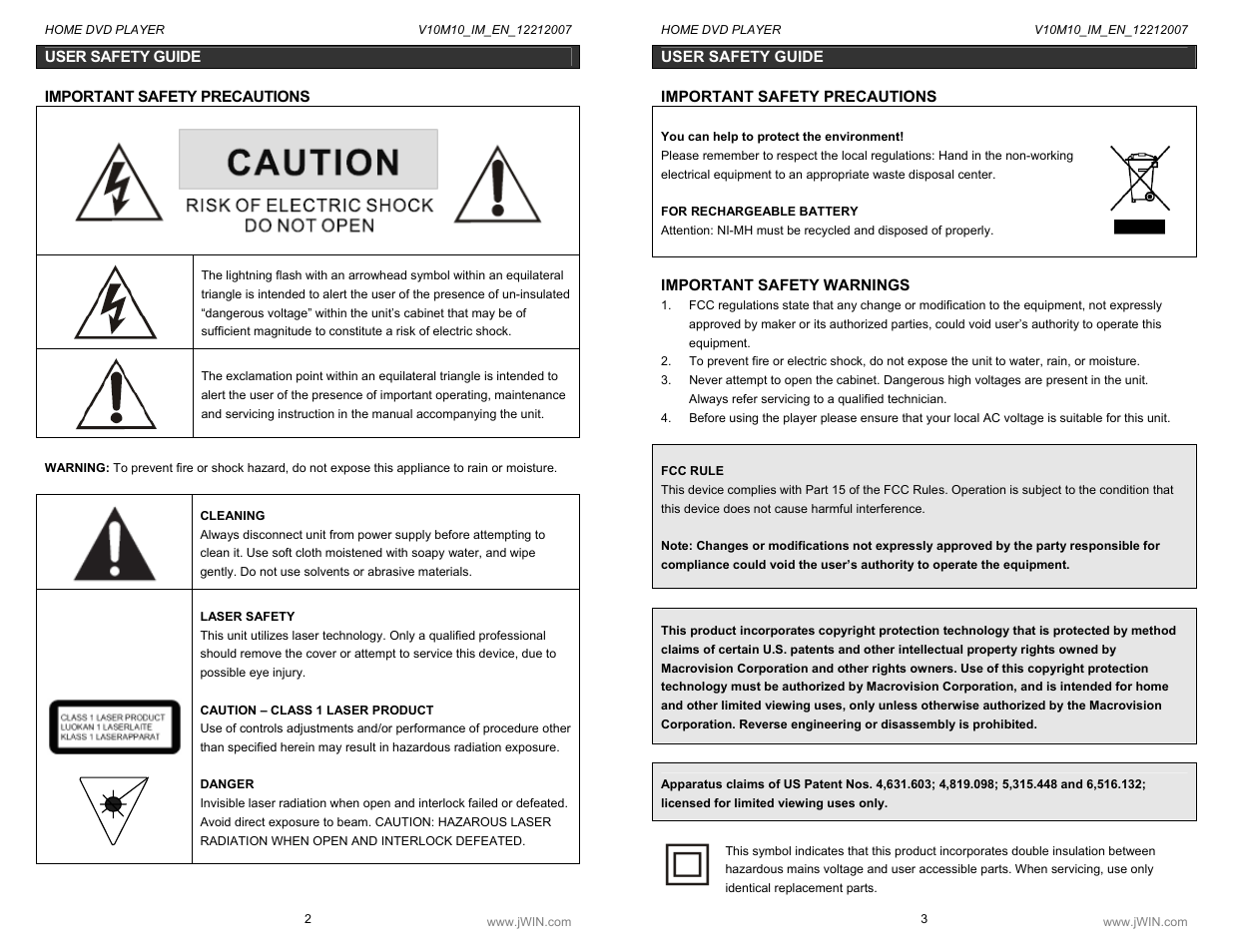 Jwin JD-VD518 User Manual | Page 2 / 16